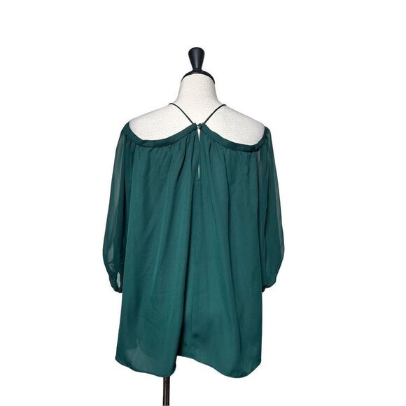 1. State Cold Shoulder Long Sleeve Green Blouse Size Small - Picture 4 of 5